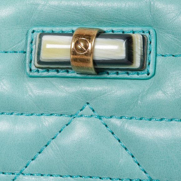 Lanvin Quilted Teal Leather Happy Crossbody Handbag - Picture 11 of 15